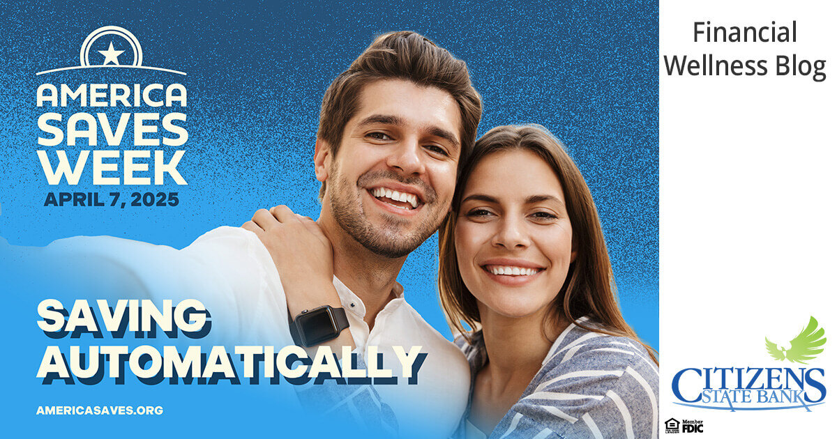 smiling young couple with text