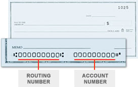 Find the routing and account numbers on your paper check