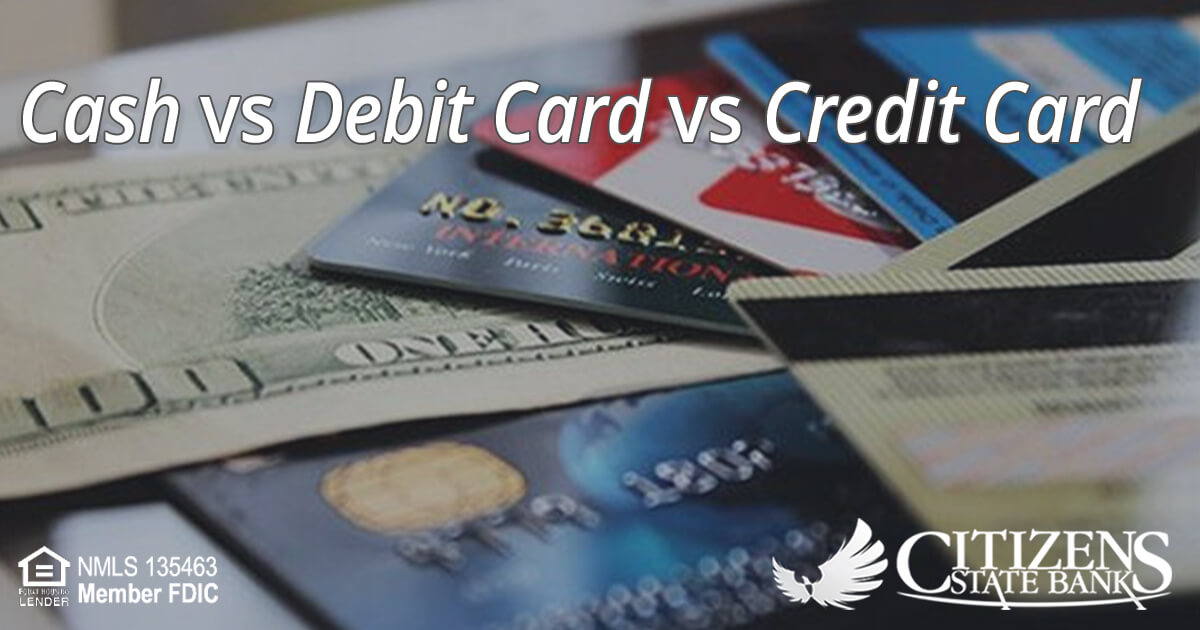 Cash vs Debit Card vs Credit Card