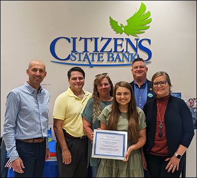 Danielle Cameron, 2021 Citizens State Bank Scholarship Winner